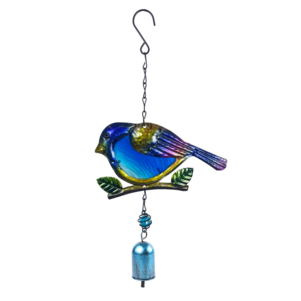 Wholesale Bird Shaped Creative Metal Glass Painted Wind Chime